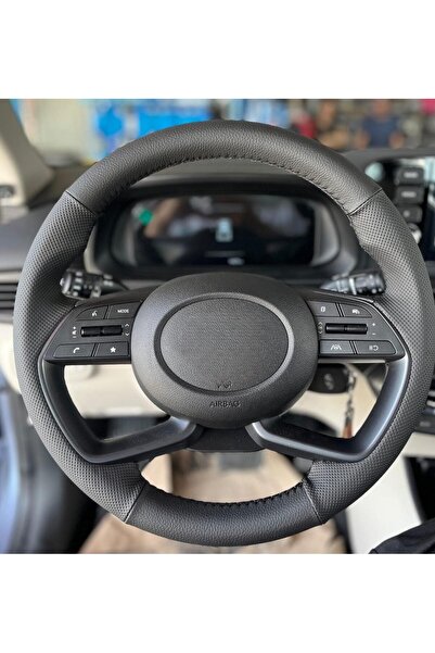 dk direksiyon Kaplamacı Hyundai Bayon I20 Uyumlu Dikmeli Direksiyon Kılıfı (A...