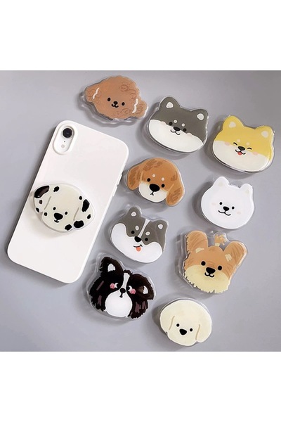 EDELFU Popsocket Telefon Tutacağı Köpek Desenli Sevimli Yapışkanlı Masaüstü Stand için Tutacak