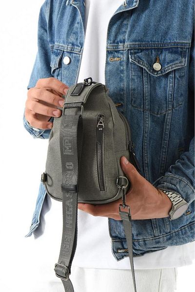MEGA Men's Bady Bag Chest Bag Canvas Fabric Backpack 27*17 cm Casual Shoulder Bag