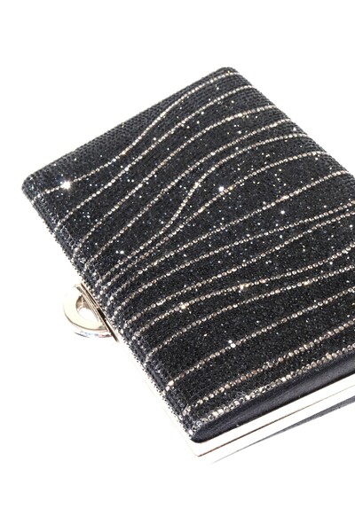 KEEBA Μαύρη βραδινή τσάντα με πέτρες. Βραδινό φόρεμα Clutch Βραδινή τσάντα γι...