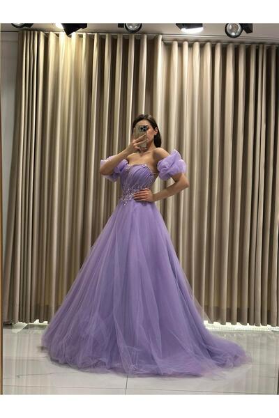 Kaleiçi Yıldızlar Lila Balon Kol Nişanlık