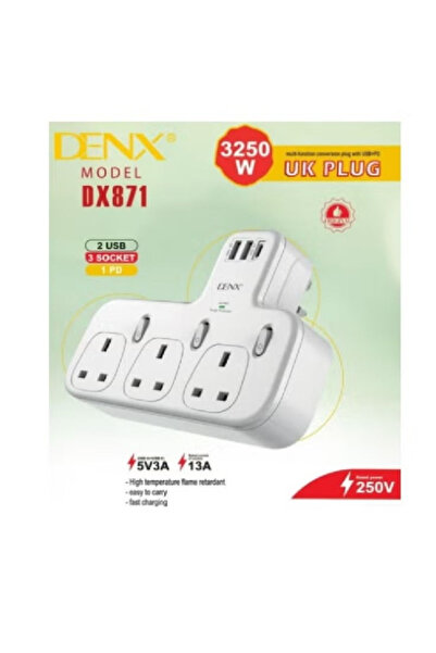 Proove شريط طاقة حائطي DX871 مع 3 منافذ ثلاثية