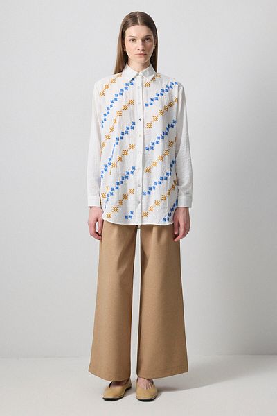 Touché Privé ΠΟΥΚΑΜΙΣΟ OVERSIZE ΜΕ ΚΕΝΤΗΤΙΚΗ ΛΕΠΤΟΜΕΡΗ