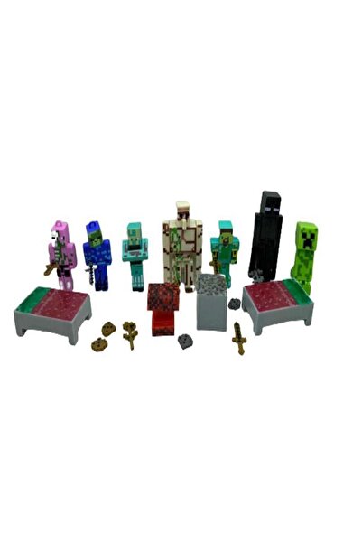 MINECRAFT Figür Set Minecraft 7 Figür Ve Bol Aksesuarlı Set