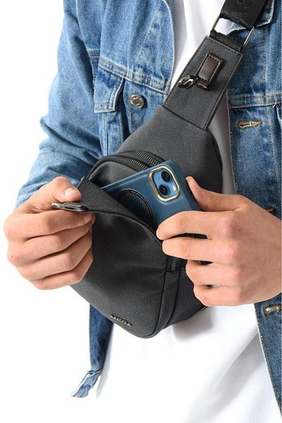 MEGA Men's Bady Bag Chest Bag Canvas Fabric Backpack 27*17 cm Casual Shoulder Bag