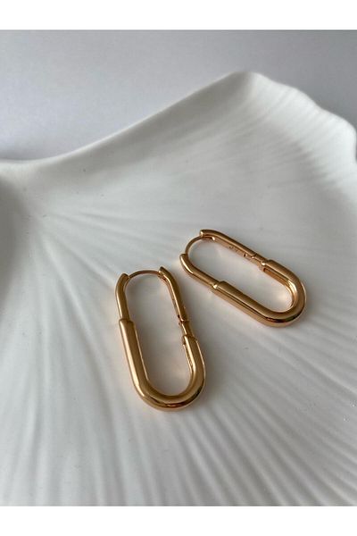 XUPING JEWELRY Rose Gold Rectangle Steel Hoop Earrings