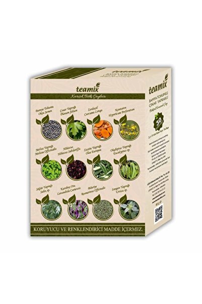 teamix bamya tohumlu çınar yapraklı bitkisel karışımlı çay 60 gr 30 süzen poset