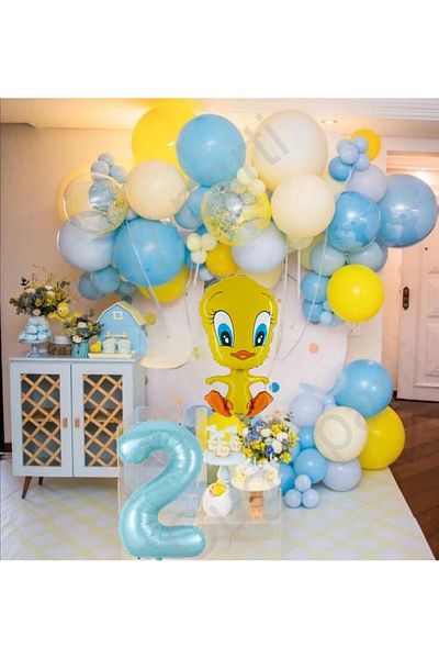 CUGY Boy Girl Tweety Concept 2 Year Old Birthday Party Set