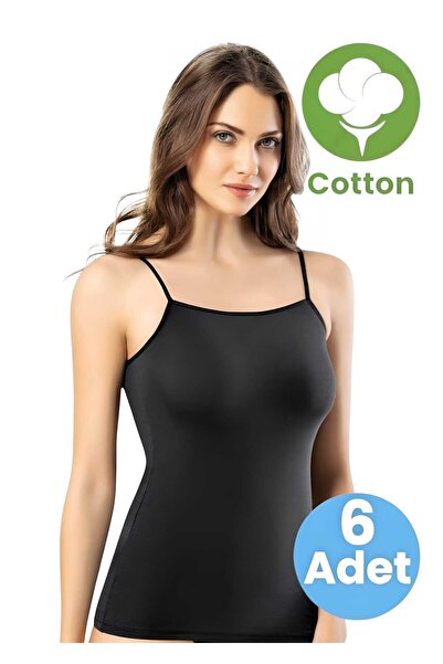 Tezzgelsin Жіноча бавовняна майка з 6-ма бретельками та вставками