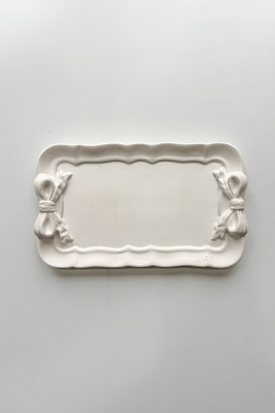 sin istanbul Bow Rectangular Plate White