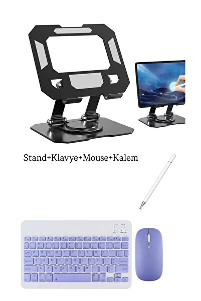 corcishop Samsung Galaxy A9 Plus X210 Uyumlu Stand Klavye Mouse ve Kalem Set