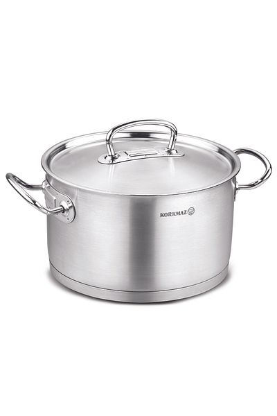 KORKMAZ Proline Stainless Steel Cookware Pot. Capacity 20 CM / 20x12cm / 3.8LT.