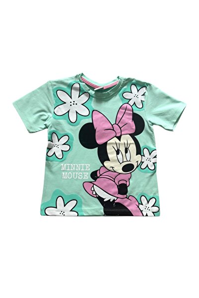 Şekerkids Girl's Cotton Green Cute Character Printed Shorts Suit