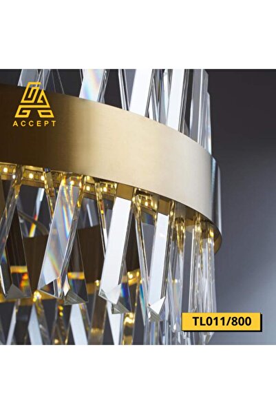 Generic Modern LED crystal chandelier, 80 cm, gold color, with 3 variable lights
