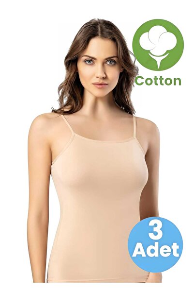 Tezzgelsin Women's 3-Piece Rope Strap Padded Cotton Undershirt