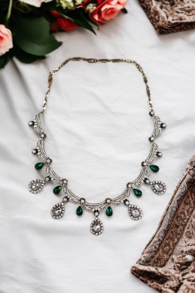 FAYRA ACCESSORIES Zirkon Taşlı Su Damlası Nişan Kına Düğün Gerdanlık