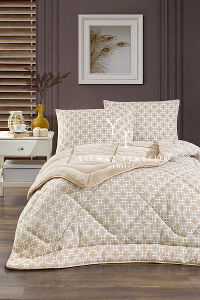 Home Single Welsoft Quilt Pillowcase Beige Chain |   Dowry Set |   Dowry Team