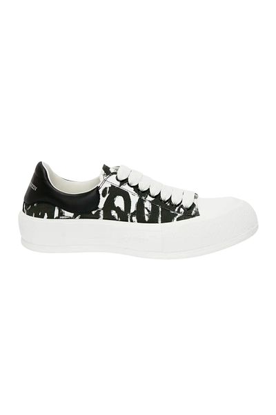 ALEXANDER MCQUEEN Plimsoll'Geaffiti' Leather Sneakers