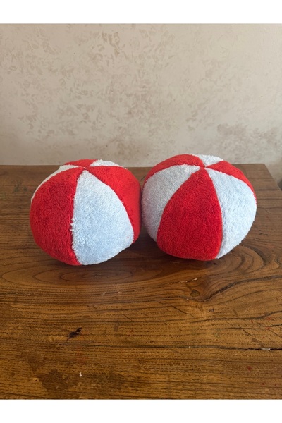 happyteks boutique Червоно-біла подушка для гри в м'яч, 2 шт.