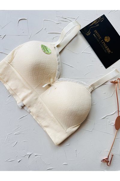 İntive Lingerie كوب Celine C، دانتيل منسوج من نسيج البولاميد فائق الراحة مع ملمس الخيزران بدون سلك داخلي بدون دعم Sutya