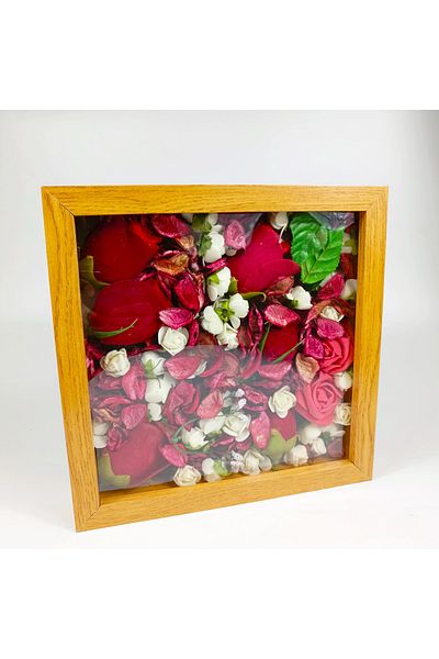 Hometaş Ev Ürünleri 25X25 Deep Memory Frame Rose Box Prompt Flower Frame New Generation Frame