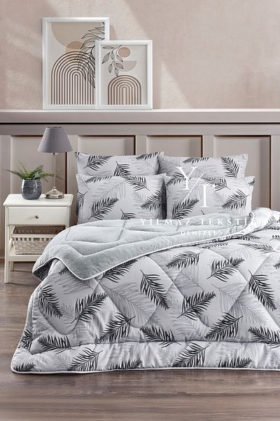Home Double Welsoft Quilt Pillowcase Gray Feather |   Dowry Set |   Dowry Team