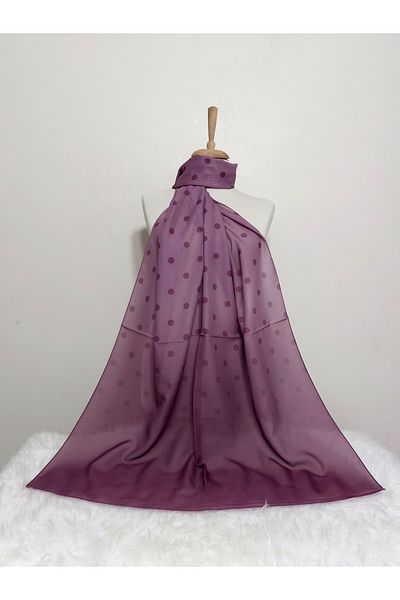 REMOMODA Patterned Chiffon Shawl with Points, Gradient Model