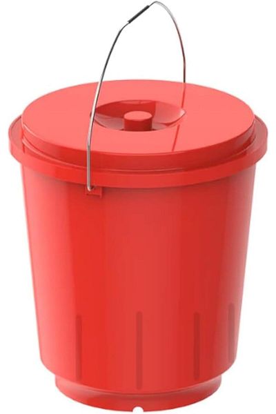 Yolo Round Plastic Bucket with Steel Handle 19 Liters -Red