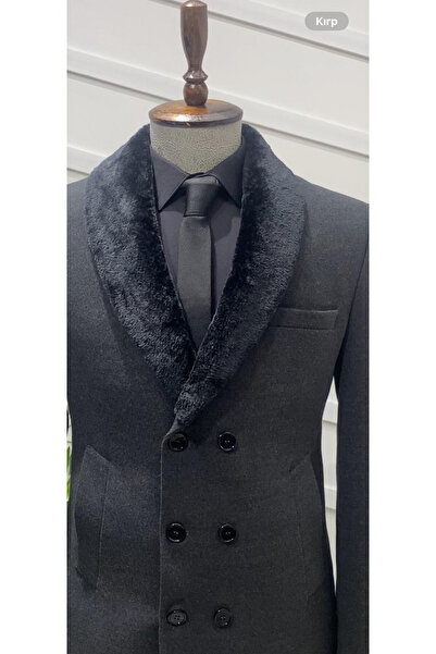 BT BABA TERZİ Slimfit Double Breasted Stamp Coat