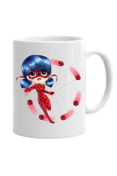 OEM Cana albă personalizată miraculous buburuza miraculous, INOVATIX®. 330 ml