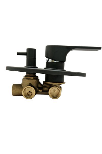 GS Rubinetterie GS Concealed Single Lever Bath Shower Mixer with Diverter Matt Black