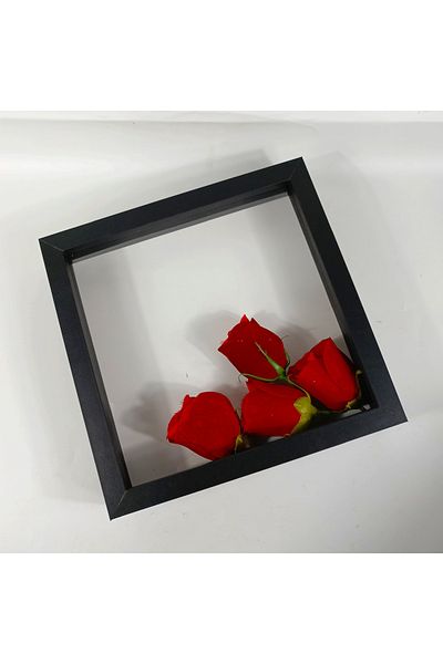 Hometaş Ev Ürünleri 20X20 Deep Memory Frame Rose Box Prompt Flower Frame