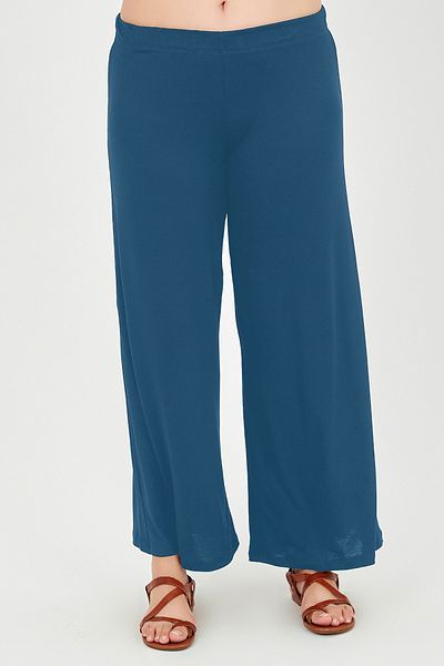 Curvy Trend Plus Size Loose Cut Viscose Combed Cotton Trousers