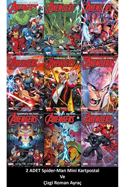Marmara Çizgi Yayınları Marvel Action Avengers (1-9) Çizgi Roman | Spiderman ...