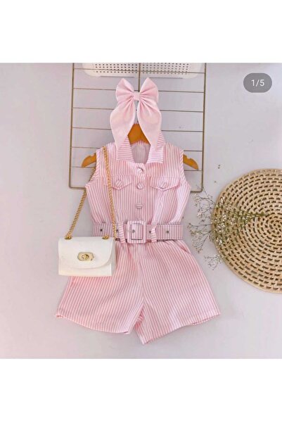 CANDYSBEBE Kız Çocuk Için Kemer Hediyeli ,,, Yazlık Tulum...