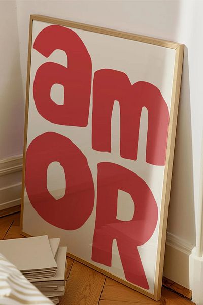 Taranist Плакат - Amore Amor Love Decor Червен розов декор Pinterest