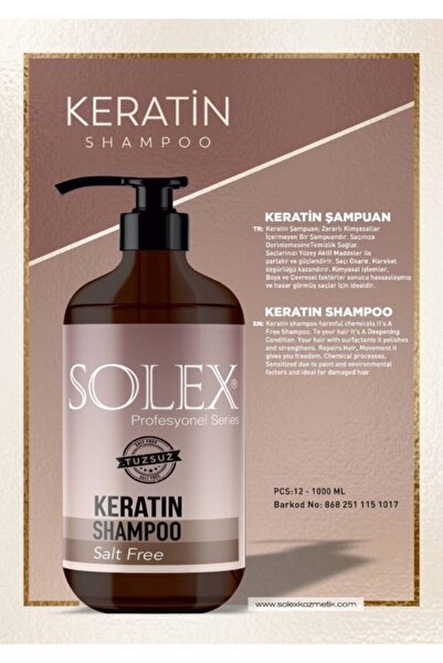 Solex Profesyonel Keratin Tuzsuz Shampoo 1000 Ml