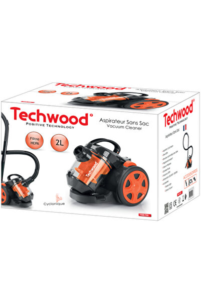 Techwood Ηλεκτρική σκούπα χωρίς σακούλα Techwood TAS-759, 700W, καλώδιο 4,2 μέτρων, δεξαμενή 2 λίτρων, φίλτρο HEPA