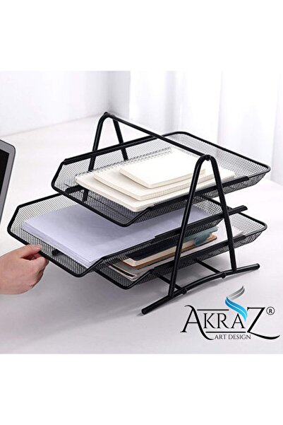 Akraz Art Design Metal Organizer Evrak Rafı 3'lü