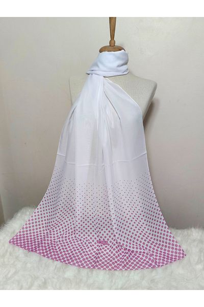 REMOMODA Patterned Chiffon Shawl Polka Dot Model
