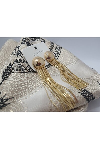 Kaw Püsküllü Çelik Top Küpe