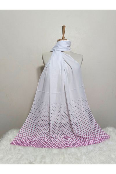 REMOMODA Patterned Chiffon Shawl Polka Dot Model