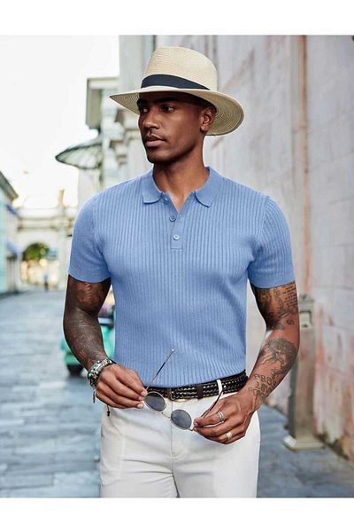 youknitwear you Πλεκτό μπλουζάκι Carbon Polo Neck