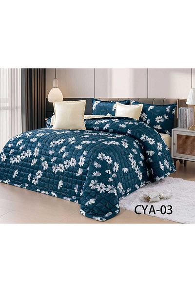 i love home Soft velvet double duvet set, 6 pieces, compressed filling, duvet size 220 x 240 cm