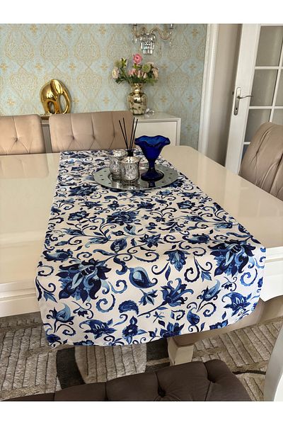 Ayd Home Runner cu model albastru - 45-145 cm Veselă/Prezentație Bucătărie
