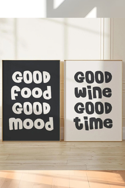 Taranist Poster - Good Food Good Wine Mutfak Dekoru