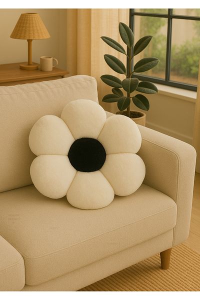 Plush Soft Plush Daisy Decorative Pillow Cushion - Imported Fabric - Antiallergic