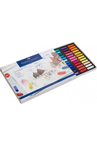 Faber Castell Creative Studio Mini Powder Crayons (Soft), 72 Colors, Half Size, Bright and Intense Colors
