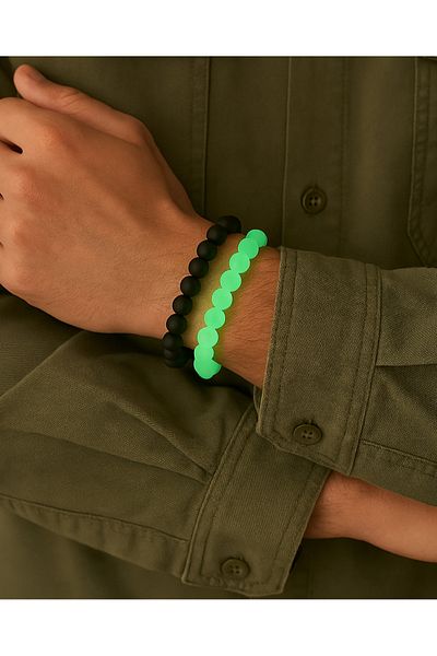 Sewor Glow in the Dark Phosphorescent Cat's Eye Bracelet Set 2 Pieces
