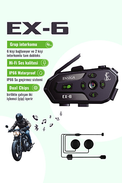 EN SİGA Grup intercoom 6 Kişi Bağlantılı 2 Kişi Konuşmalı İntercoom motorcu Kask Kulaklık